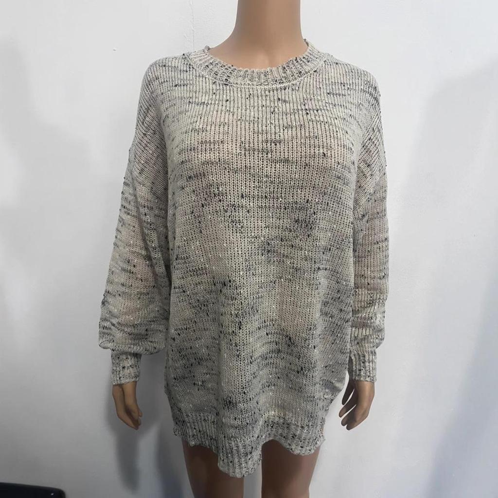 Women's Casual Long Sleeve Polka Dot Knit Sweater