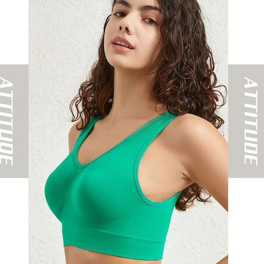 New Women's S-5XL Seamless Bra Push-Up Sports Bra Non-wire Crop Tops Solid Color Sexy Lingerie No Pads Breathable Female Brassiere