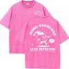 More Espresso Less Depresso Letter Cup Drink Print Washed Womens Tee Shirt Cotton T-Shirts New Breathable Clothes All-Match  Top