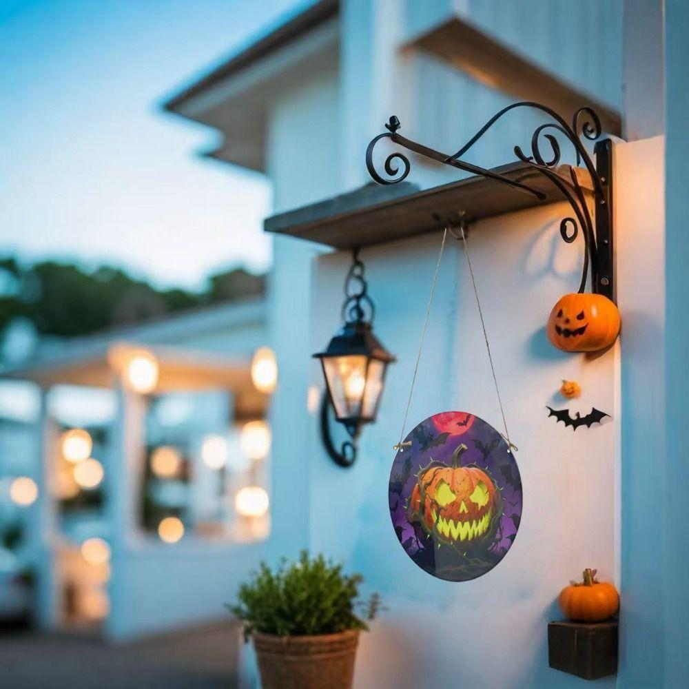 Wooden Halloween Door Hanging Pendant Pumpkin Horror Party Props  Home Decoration