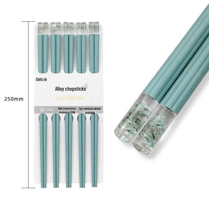 

Elegant Plum Blossom Alloy Chopsticks with Preserved Flower Resin