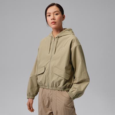Jordan Jackets Women s Khaki/Khaki Hooded Moderate Other S
