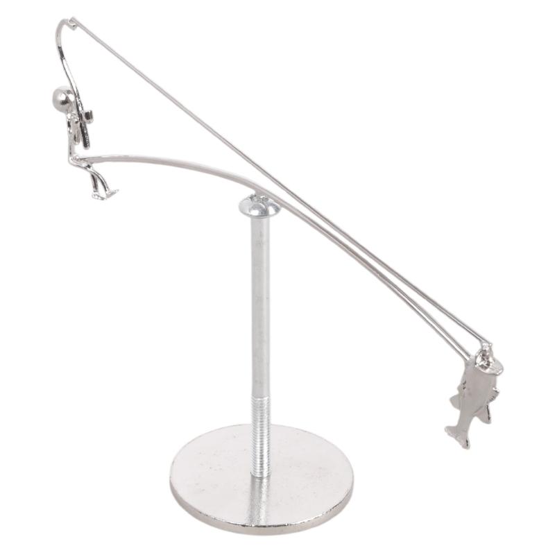 Kinetisk fiskeskulptur Balansekunst for ditt rom, Fisker Kinetisk balanserende skrivebordsleketøy Fysikkskulptur med fisketema