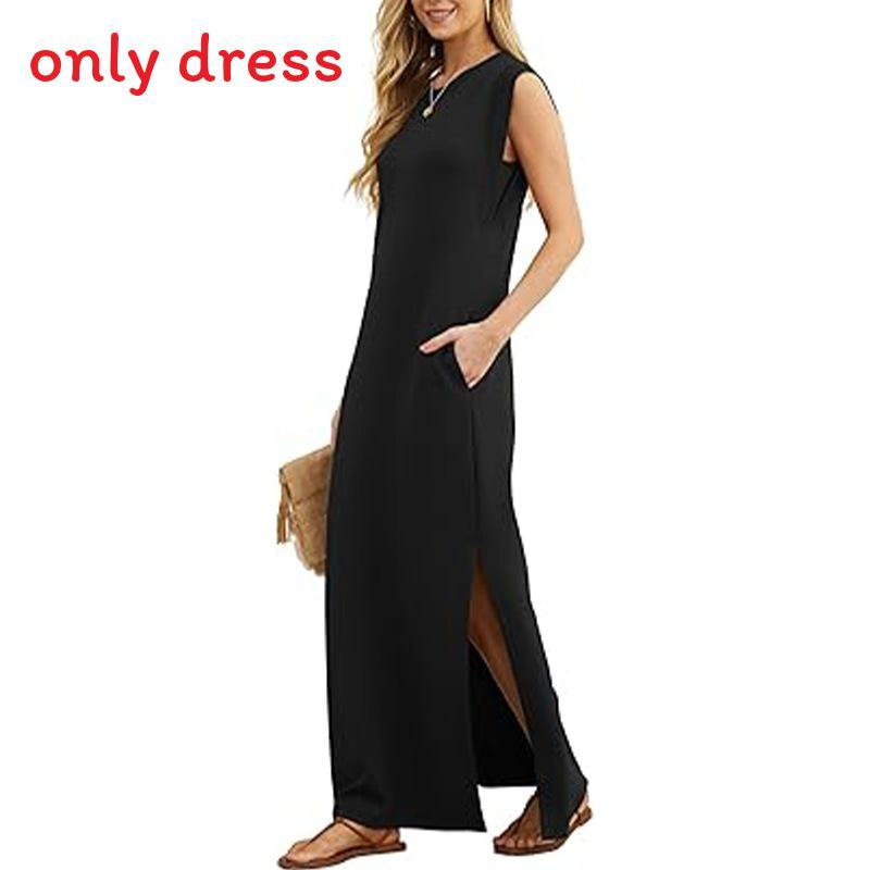 Robe longue ample d'été pour femme avec franges en polyester extensible pour un usage décontracté