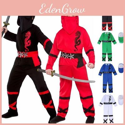 Kostým Ninja Power Boys Bojová umění Japonský samurajský válečník Šaty Maškarní
