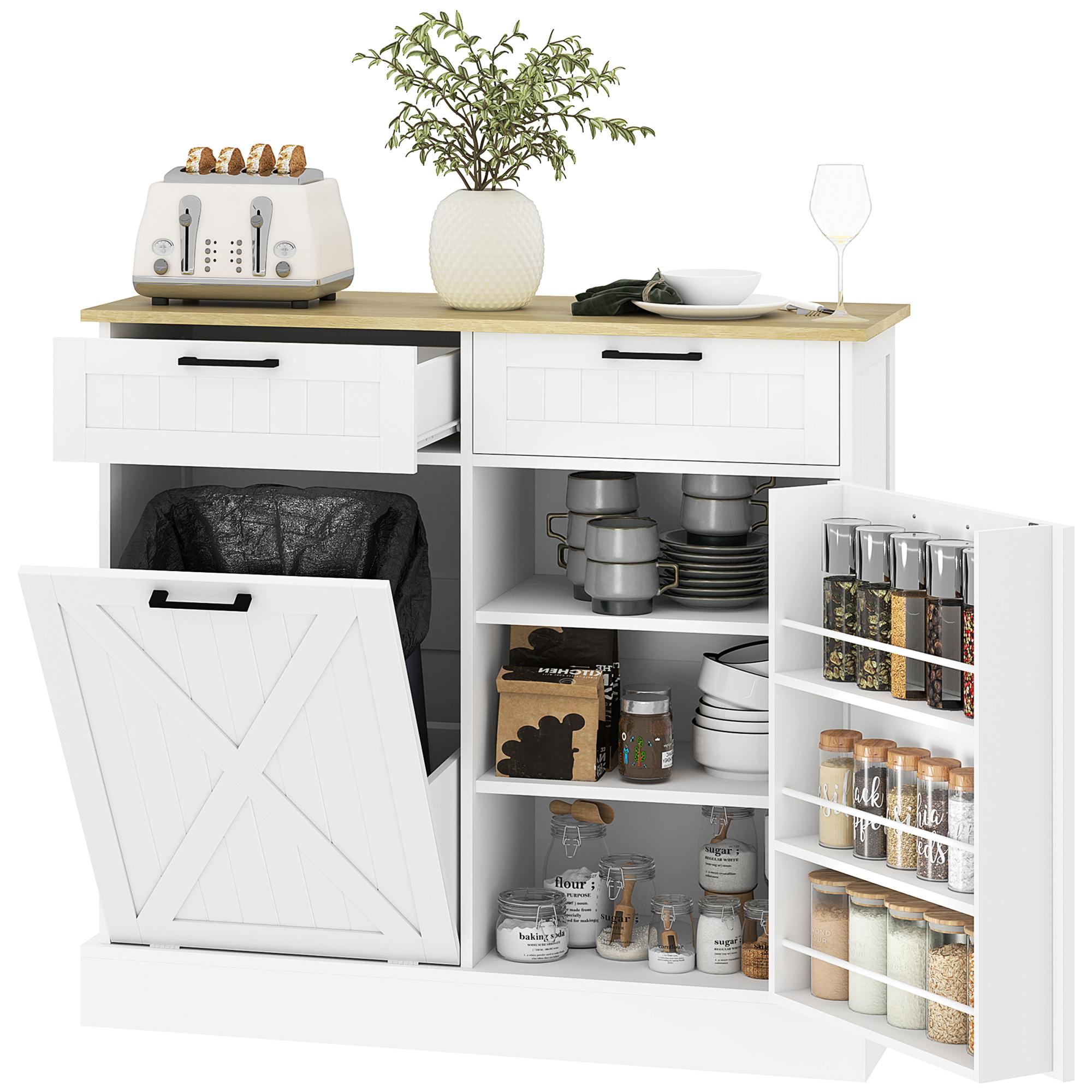Sideboard with Tilt-out Trash Bin, Farmhouse