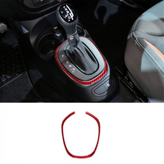 Red Carbon Fiber Interior Transmission Surround Cover Trim For 2014-17 Fiat 500L