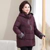 Ethnic Style New Chinese Embroidered Cotton Clothes Women's Clothing Winter Middle-aged and Elderly Mother Clothing Hooded Thickened Warm Jacket