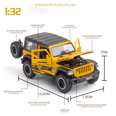 1:32 Jeeps Wrangler Rubicon Off-Road Alloy Model Car Toy Diecasts Metal Casting Sound and Light Car Toys For Children Toy Gift