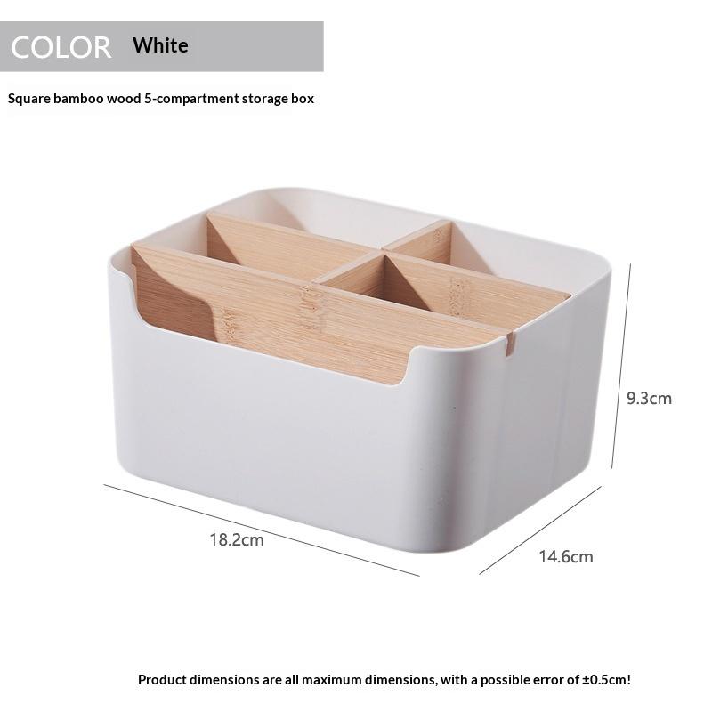 Multipurpose Desktop Storage Box Tv Remote Holder Wooden Table Organizer For Bedroom Living Room Household Detachable Partition