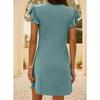 Beach Leisure Deep V-neck Pleated Loose Dress
