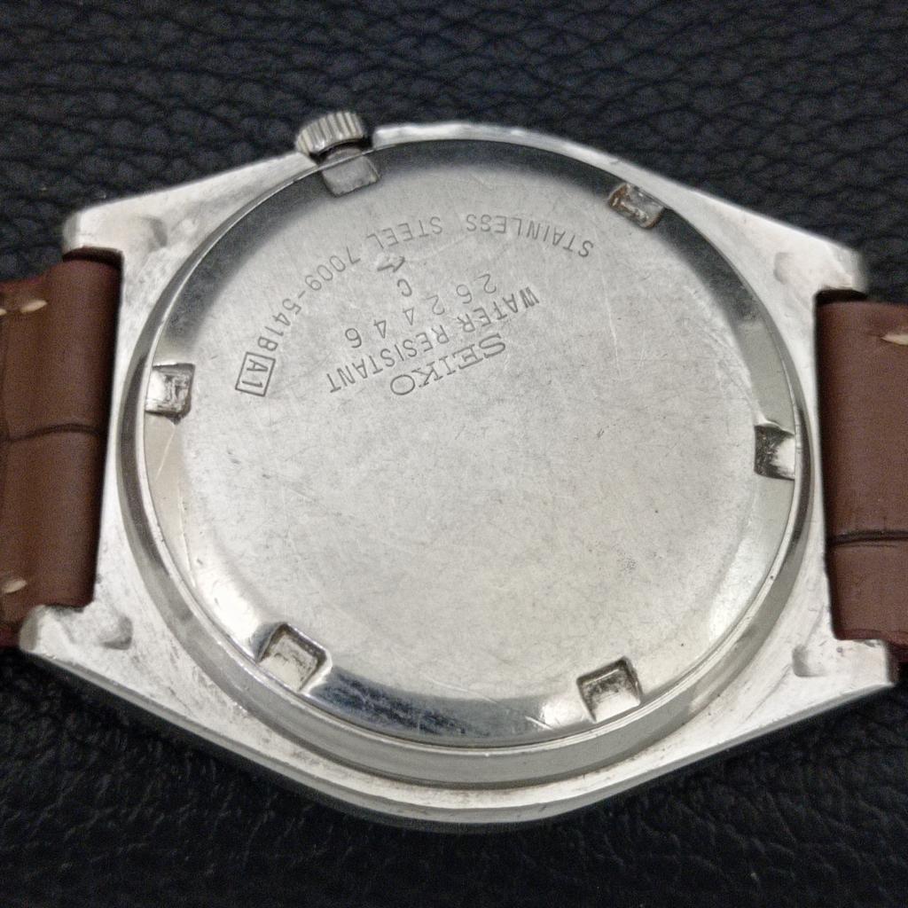 VINTAGE SEIKO 5 AUTOMATIC 7009A JAPAN MENS BROWN COLOR DIAL WATCH A708557-1