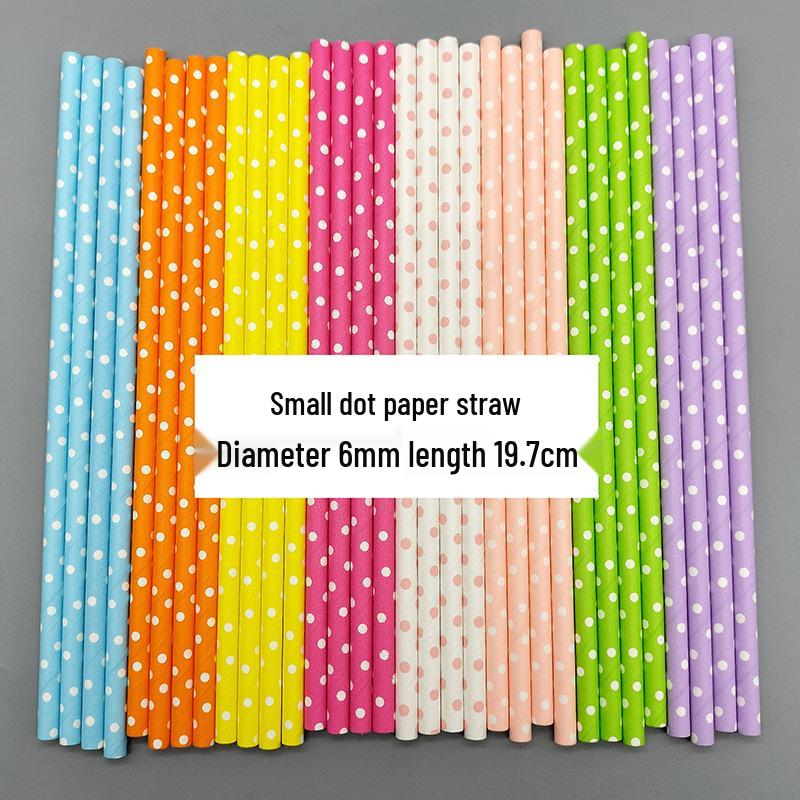 Eco-Friendly Disposable Decorative Paper Straws for Beverages and Desserts