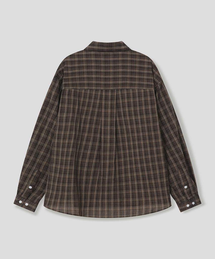 SLOW RECORD HOUSE Cane Check Shirt_Brown