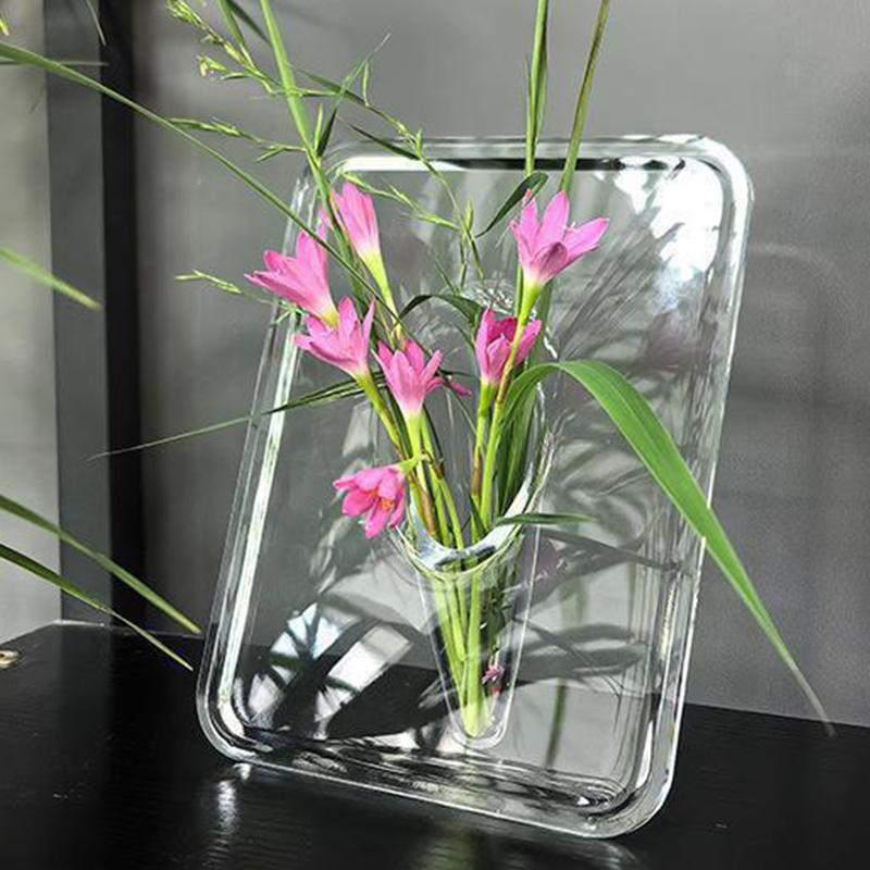 Ακρυλικό Φωτοκορνίζα Βάζο Μοντέρνα Τέχνη Φλοράλ Βάζο Λουλουδιών Επιτραπέζιος Κάτοχος Φυτών Για Γραφείο Σπίτι Δώρο Διακόσμηση Κεντρικού Στοιχείου Τραπεζιού Γάμου