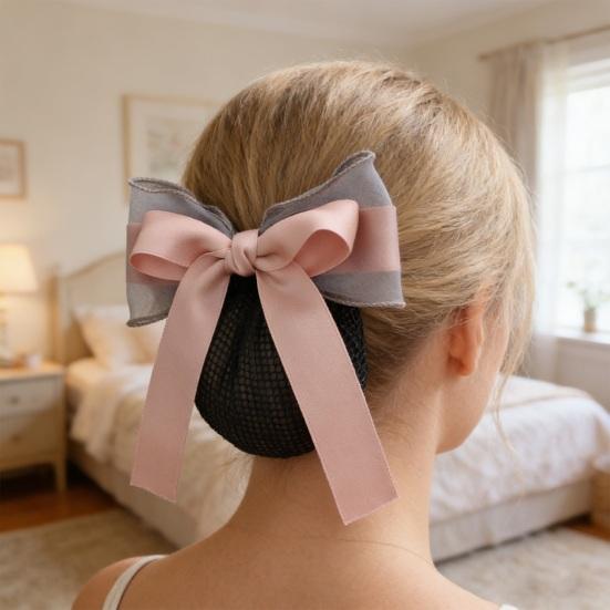 Rete per Capelli Fiocco Decorazione Tessuto Resistente Rete per Capelli Acconciatura Semplice Fiocco per Capelli Decorazione Uso Quotidiano Festa Uscita Accessori per Capelli