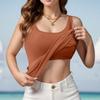 Gilet intimo sportivo per maglietta da yoga in tinta unita da donna