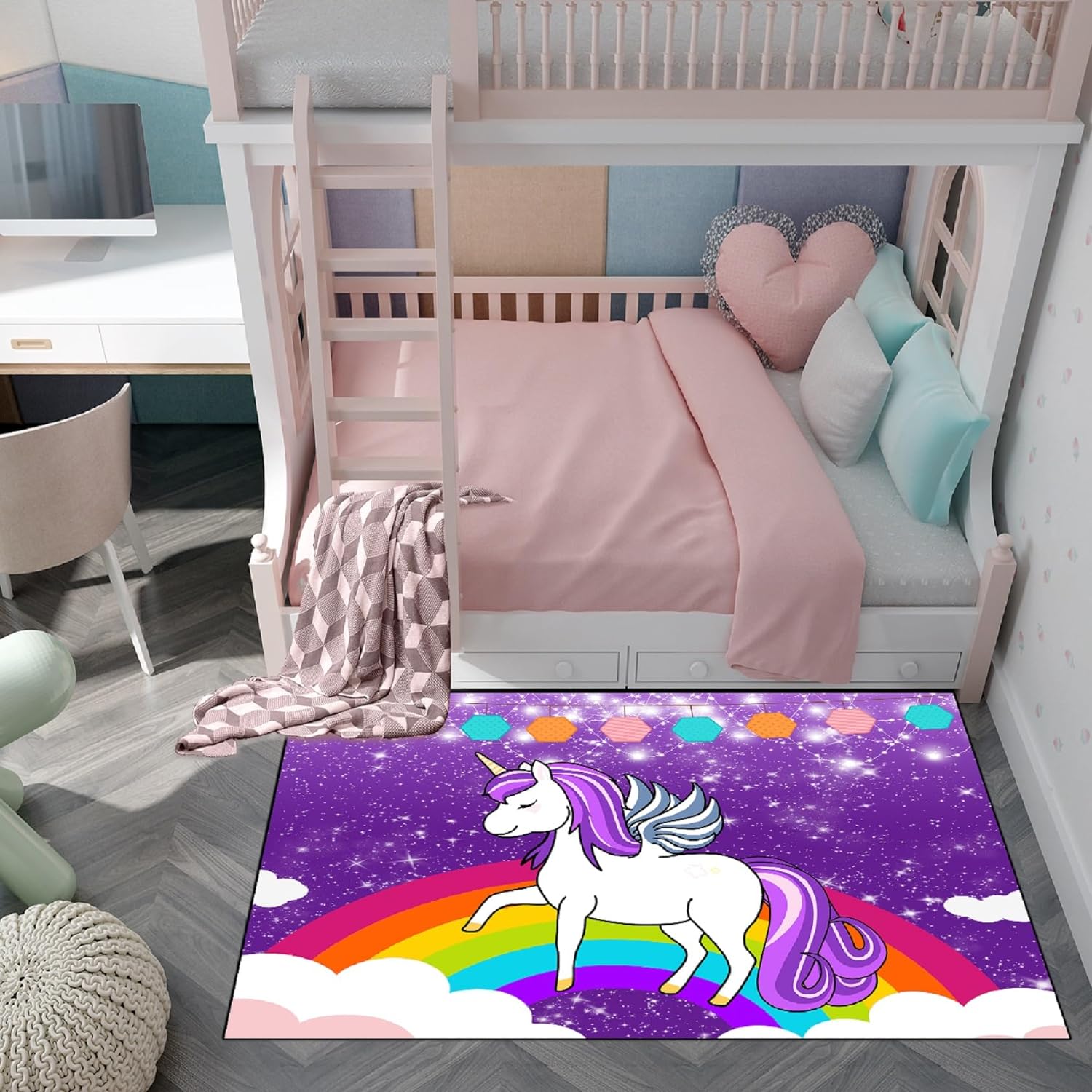 

Кристальная куча Единорог Спальня Гостиная Прикроватный Милый Ковер Нескользящий Впитывающий Плед 400MM X 600MM