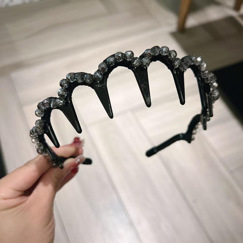 

Хрустальная бриллиантовая волнистая повязка на голову - Корейский стиль ретро тонкий аксессуар для волос