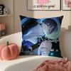 Game Genshin Wanderer Scaramouche Cushion Cover Pillowcase Short Plush Invisible zipper Room Sofa Cushion Cover