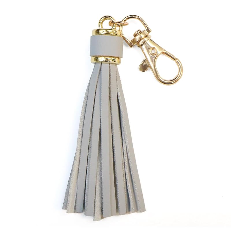 

tassel charm PU leather With eggplant Total length approximately 13cm [gray] gray Synthetic leather handicraft decoration handmade accessories strap