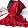 100% Natural Silk Scarf Women Neckerchief Luxury Foulard Femme Shawls Wraps Plain Satin Scarf Pure Silk Long Scarves 175x55cm
