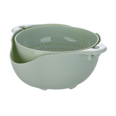 Çift Katmanlı Sebze Drenaj Sepeti Saplı Lavabo Dönebilen Süzgeç Mutfak Ev