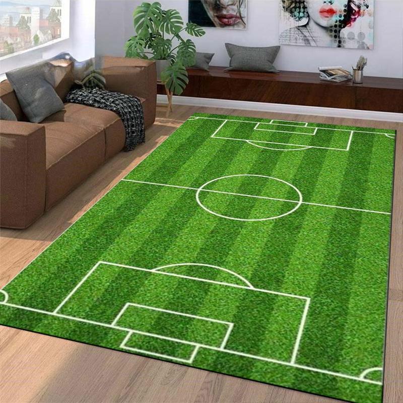 Soccer Field Pattern Carpet for Bedroom or Living Room Decor Rug Suitable for use as an anti-slip for living room bedroom sofas