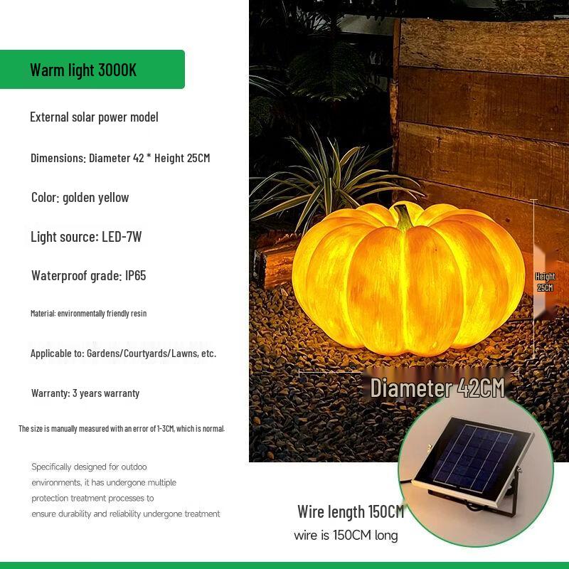Outdoor Rechargeable Pumpkin Garden Lamp
