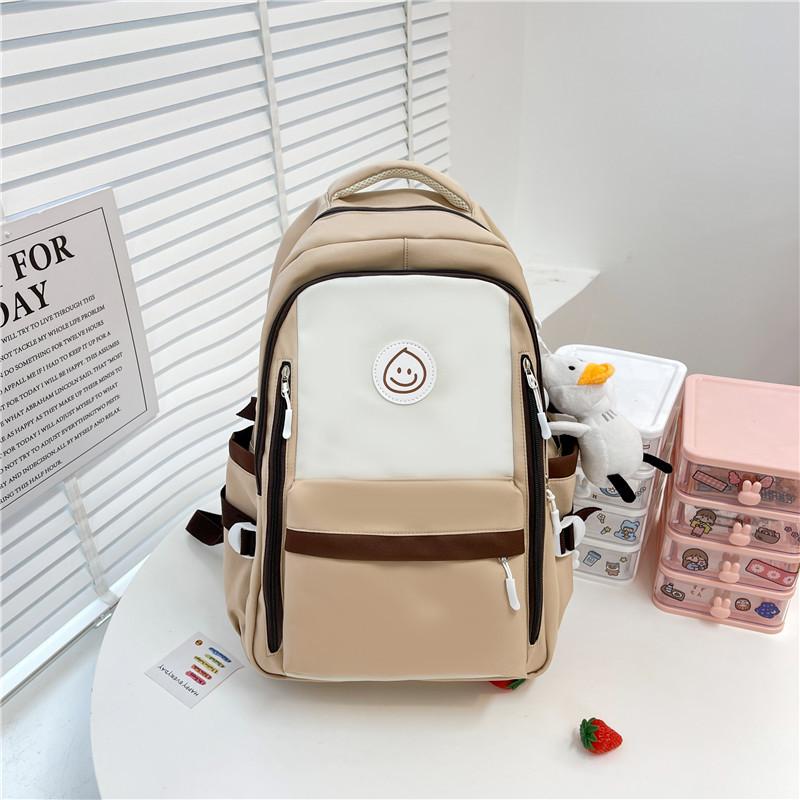 Schoolbag schoolbag girls ins style Korean version of junior high school students large-capacity backpack simple middle school students casual 