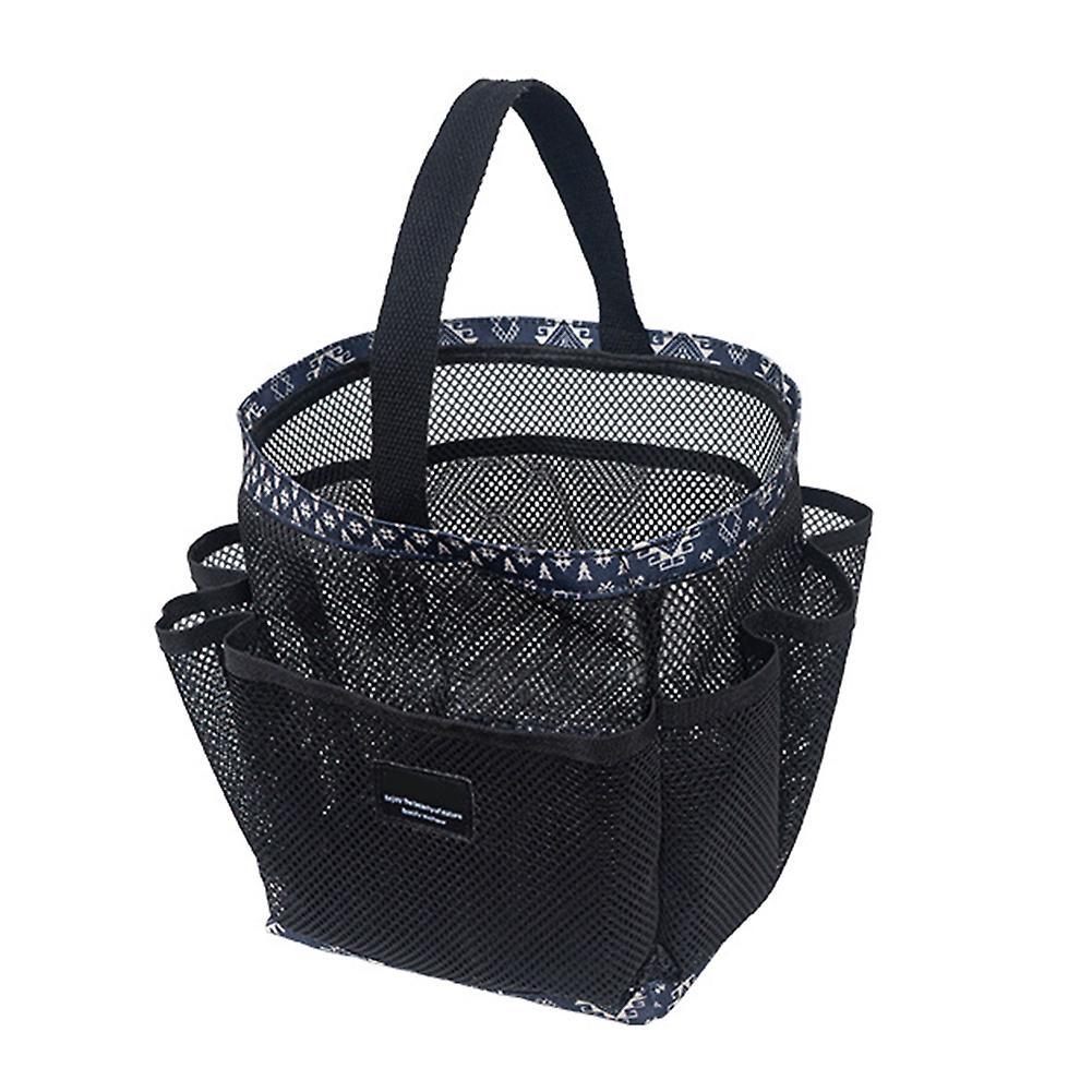 Mesh Bath Shower Caddy Basket with Handle Durable Portable Foldable Bag for Swimming Bathroom