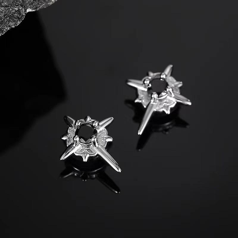 North Star Magnetic Stud Earrings: No Piercing, Hip Hop Style for Men & Women