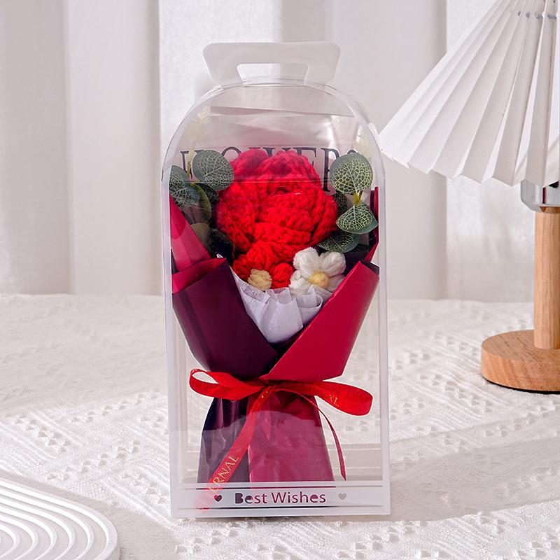 Crochet Bouquet Mother's Day Gift Finished Knitted Flowers Wedding Gifts for Guests Flower Bouquet Party Anniversary Couple Gift