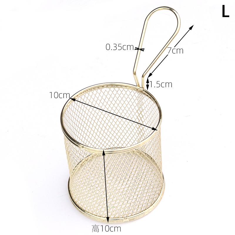 1 vnt. anglinio plieno kepimo krepšelis Daugiafunkcis mini bulvyčių fri kepimo krepšelis Kūrybiškas apvalus su aliejaus atskyrimu kepimo krepšelis