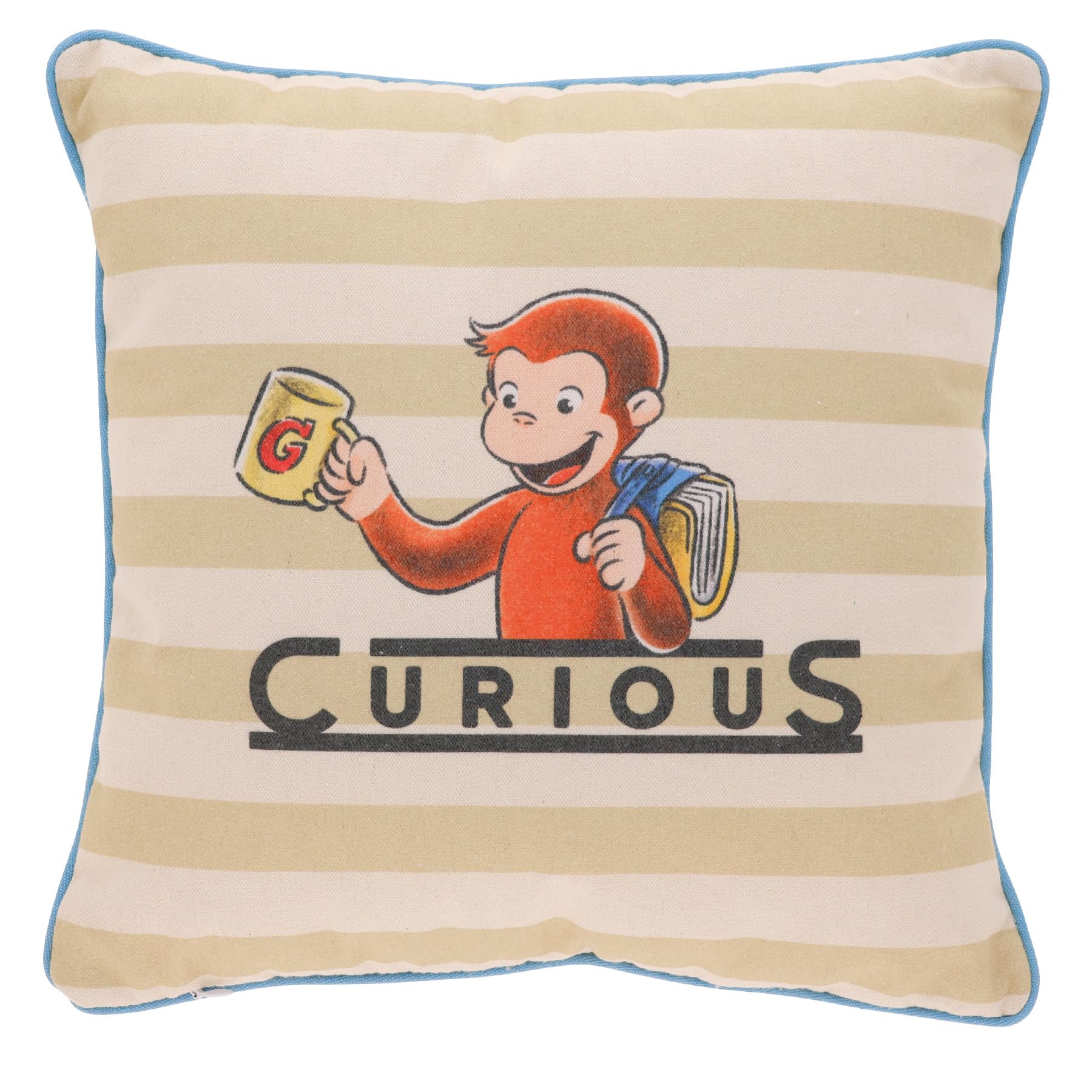 

Marushin Cushion Curious George Blue Line Border 4765034000