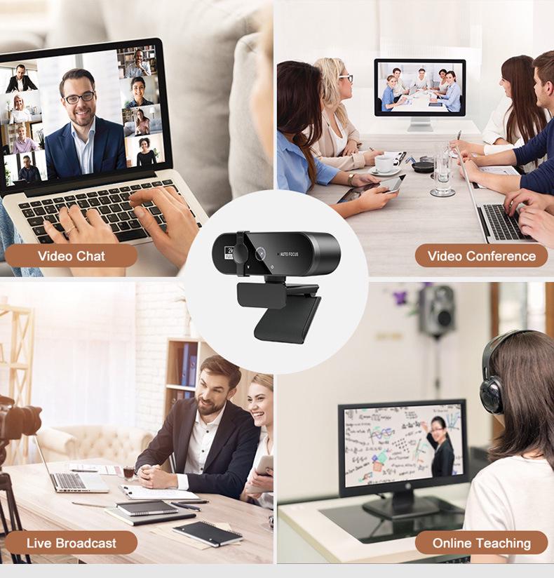 Live Stream USB Camera: HD 2K/4K Video for Desktop or Laptop