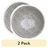 2 Pack Stoneware Bowls Dishwasher Microwave Safe Elegant Dining Essential Tableware Black White Dot Design Durable Chef