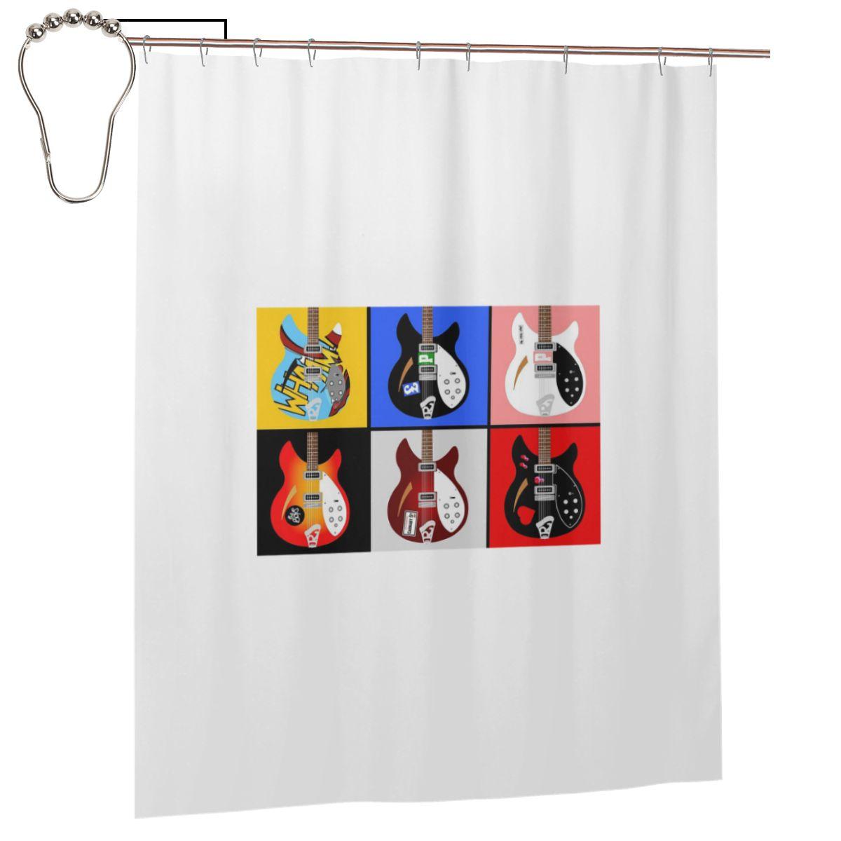 

Paul Weller S Rickenbacker 330 Guitar Collection Shower Curtain Bathroom Polyester Waterproof Bath Curtains With Hooks W60H190(CM)-1 Pcs