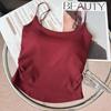 Autumn and Winter New Velvet Sling Vest Thickened Warm with Chest Pad Women's Underwear with Slim Back Top
