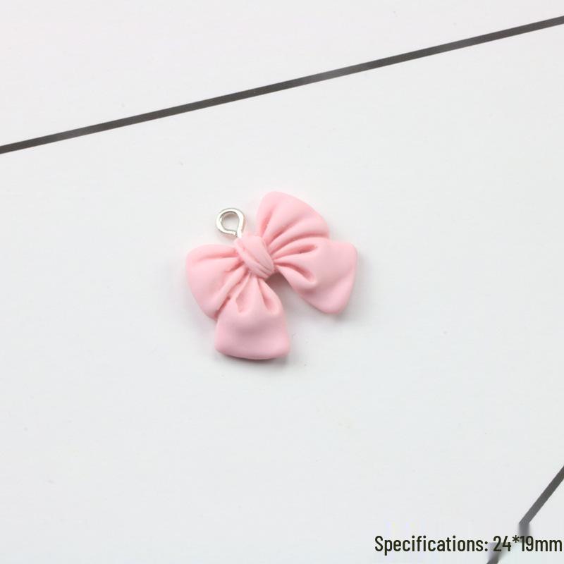 Imitation Fabric Bow Resin Pendant Earrings - DIY Jewelry Accessories