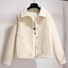 Warm Winter Wool Coat Ladies Hooded Plaid Overcoat Single Breasted Loose Mid Length Thick Jacket with Pockets for Travel Dating Commuting
