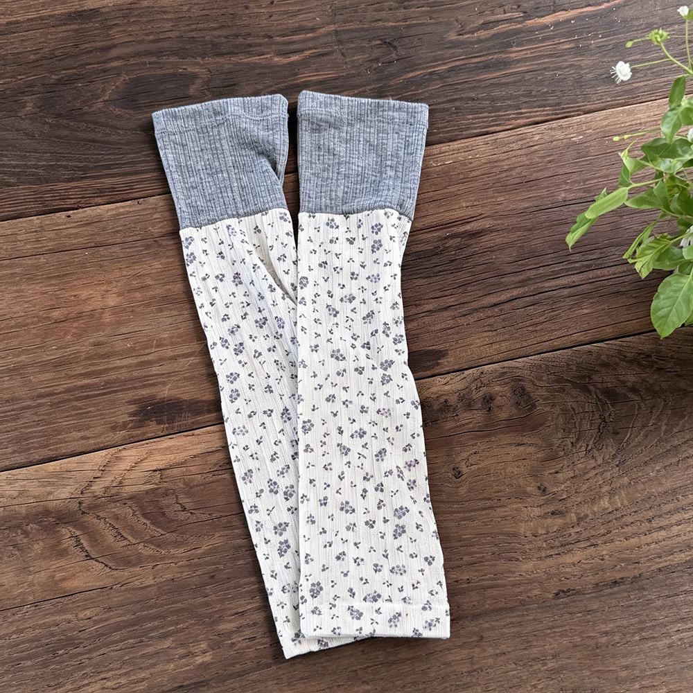 Thin Floral Leg Warmers Soft Breathable Mid Calf Socks New Footed Leg Warmers Women Daily Wear