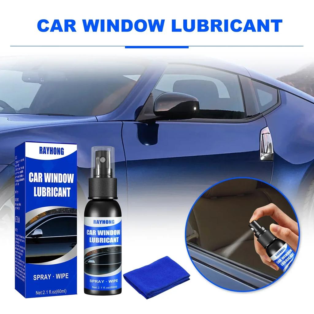 60ml Car Window Lubricant - Universal Rubber Strip Softener for Noise Elimination & Door Maintenance