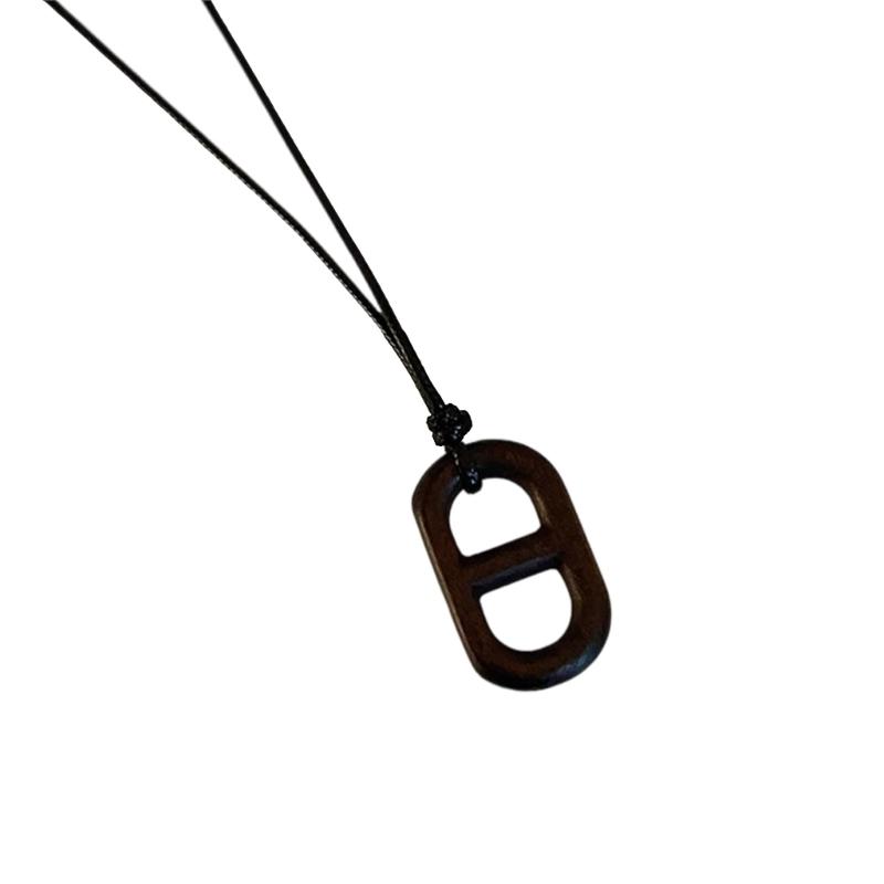 Elegant Wood Wine Pots Necklace Featuring Vase Shape and Various Styles Adjustable Length Necklace for Fashion Women коричневый