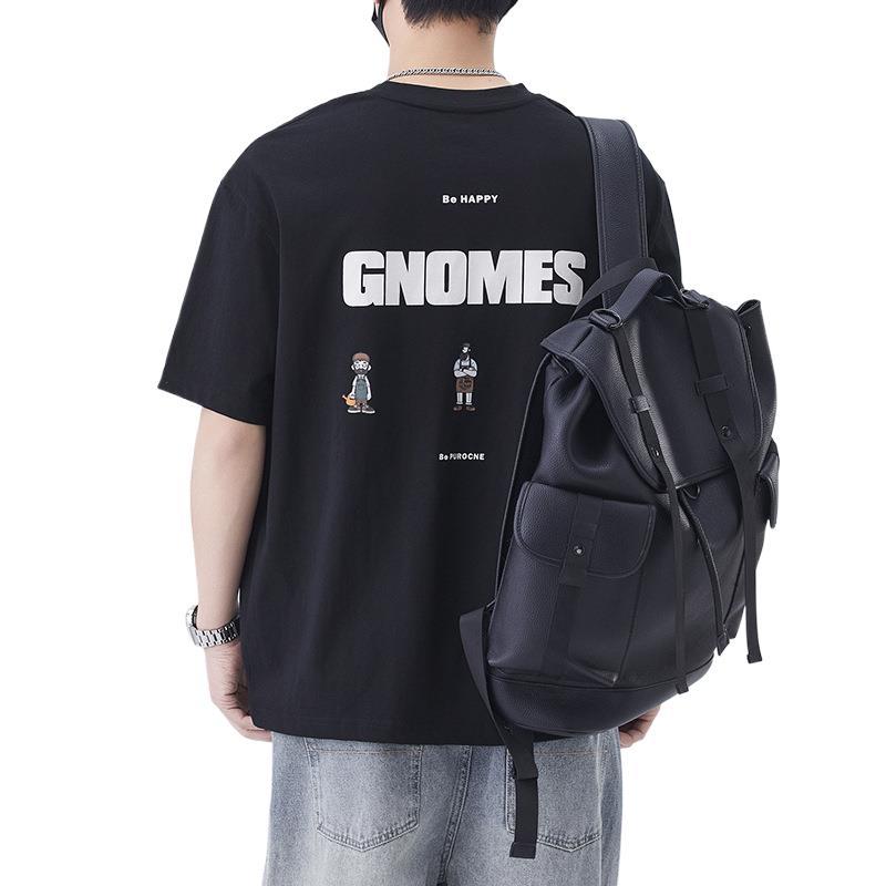 Spring and Summer New Men's Cartoon Characters Embroidered Printed Versatile Casual T-shirt Top