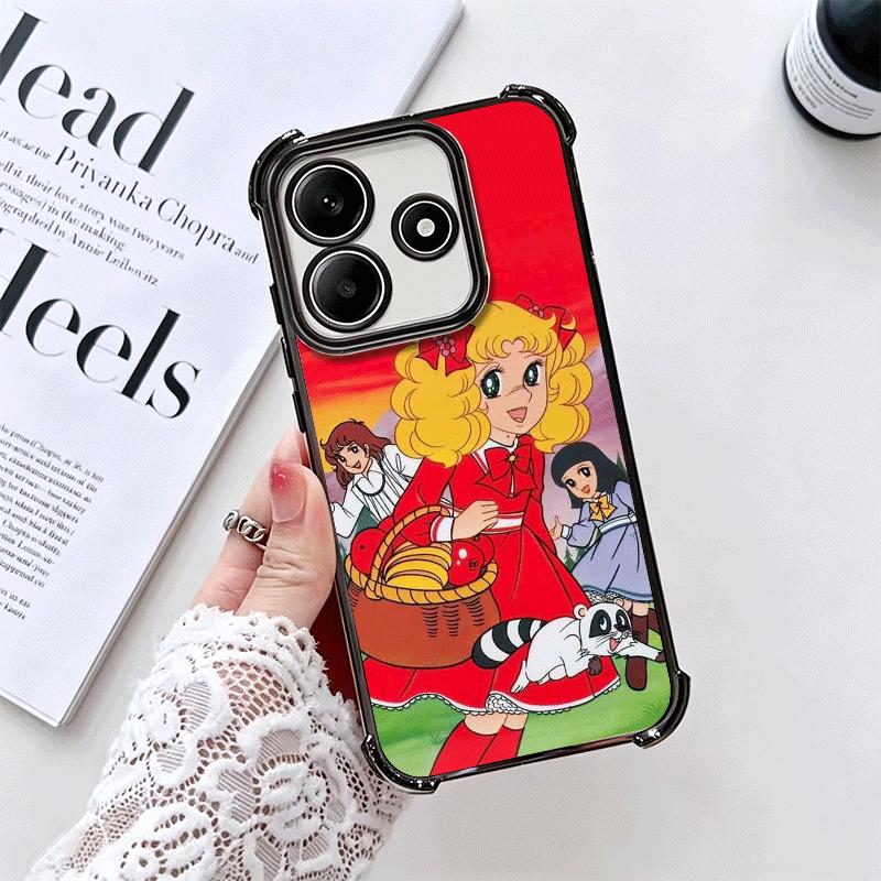 Candy 90s Cartoon Plating Phone Case For Xiaomi Redmi Note 14 15 Pro Plus 13 12 11 11S 11T 10 9S 9 5G Anti-Fall Airabag Cover