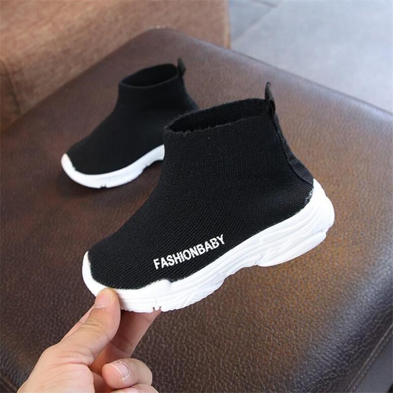 Children Knit Sock Shoes Girls Sock Boots Kids Spring Autumn Soft Nonslip High Top Casual Sneakers Baby Boys Sports Shoes