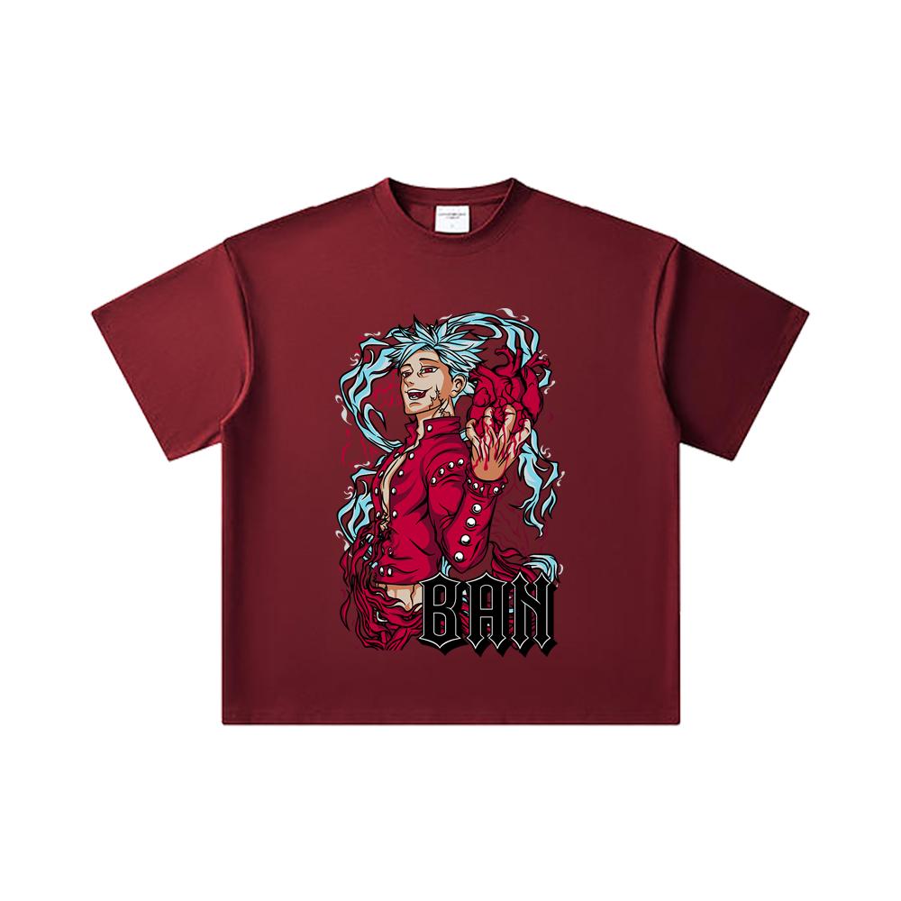 260 GSM Double Yarn 32 Count 100% Cotton Seven Deadly Sins V1 Ban Print Unisex Heavy Cotton T Shirt