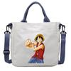 One Piece Canvas Bags Luffy Cartoon Anime Figures Print Shoulder Bag Outdoor Large Capacity Trendy Crossbody Handbag Gifts Poseable Articulated Scale