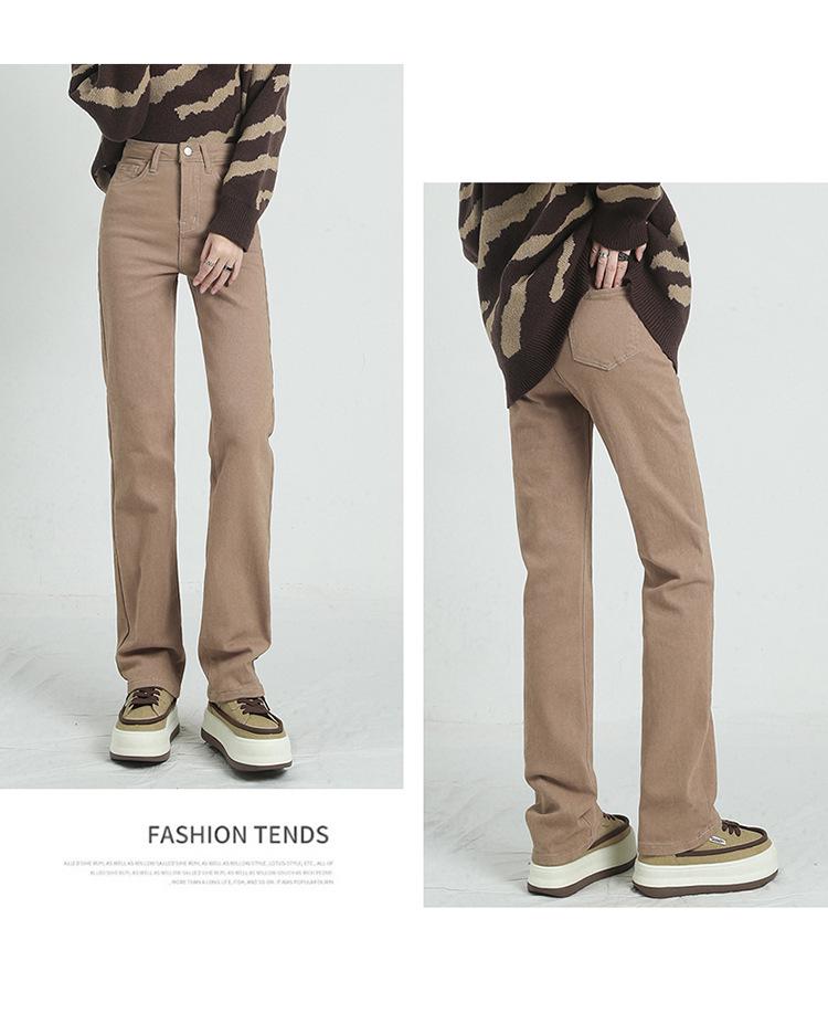 Women's Black High-Waist Wide-Leg Jeans, Spring 2024 - Loose, Slim Fit, Casual Straight-Leg Style